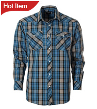 Gioberti Men&amp;amp;amp;amp;amp;#39;s Western Plaid Long Sleeve Shirt with Pearl Snap-on