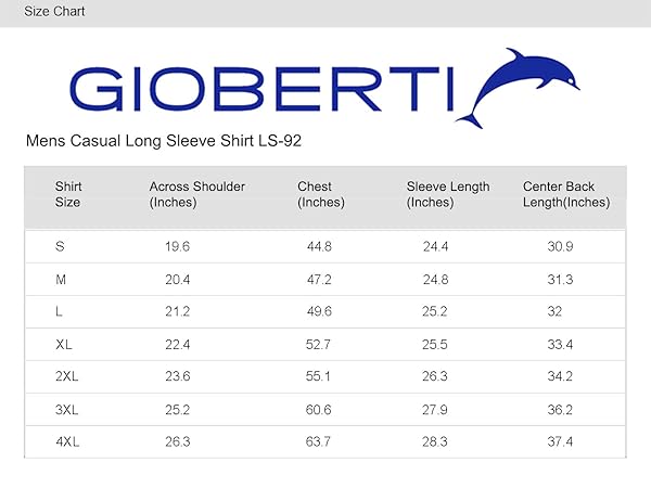 LS-92 - Size Chart - Mobile