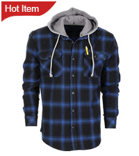 Gioberti Men&amp;amp;#39;s Removable Hoodie Plaid Checkered Flannel Button Down Shirt