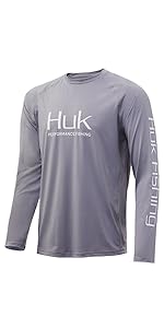 Huk Fishing shirt, long sleeve, vented, sharkskin