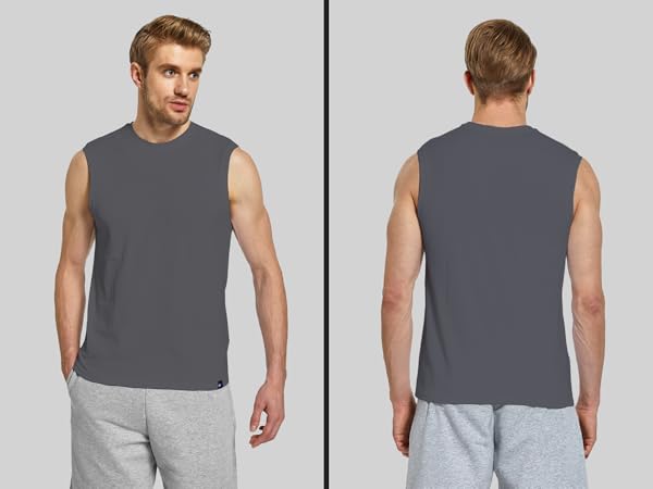 mens sleeveless workout running gym muscle shirts