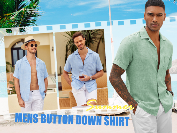 mens button up shirt short sleeve