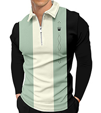 long sleeve zipper polo