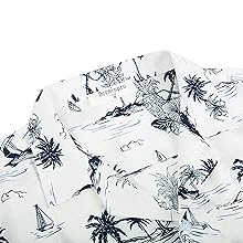 polo spread neckline casual firm fitting coconut palm trees pineapple printed summer t-shirts