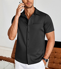 Mens short sleeve wrinkle free shirt