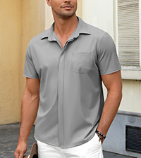 Mens short sleeve wrinkle free shirt