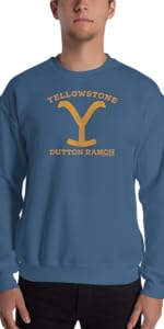 Yellowstone Dutton Ranch Distressed Logo Fleece Crewneck Sweatshirt