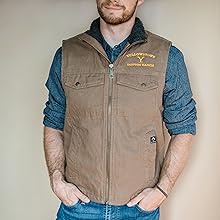 Yellowstone Dutton Ranch Logo Officially Licensed Canyon Cloth Brown Vest