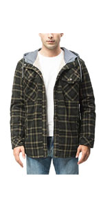 Men''s Hooded Sherpa Shirt