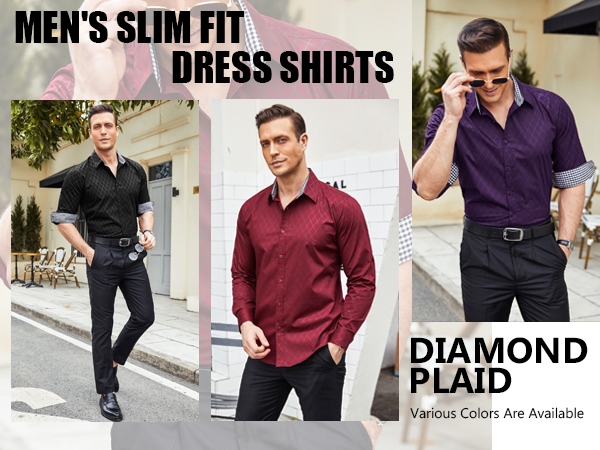 slim fit dress shirts for men