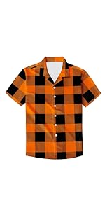 Mens Regular Fit Plaid Short Sleeve Button Down Casual Checkered Shirt