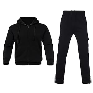 black sweatsuit