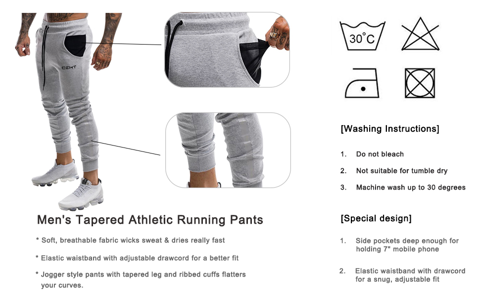 mens tapered athletic running pants