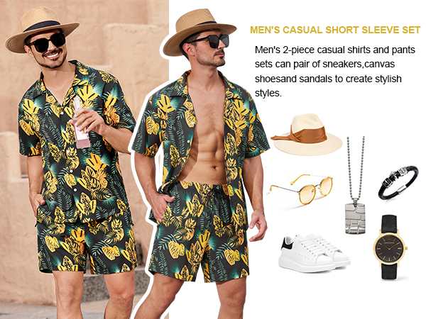 mens short sets 2 piece outfits