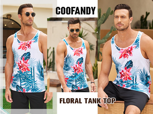 mens floral tank top