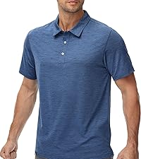  Mens Polo Shirts Short Sleeve Quick Dry Collared Work Golf Hiking Casual