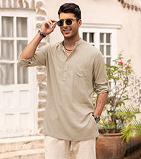 mens linen henley shirts