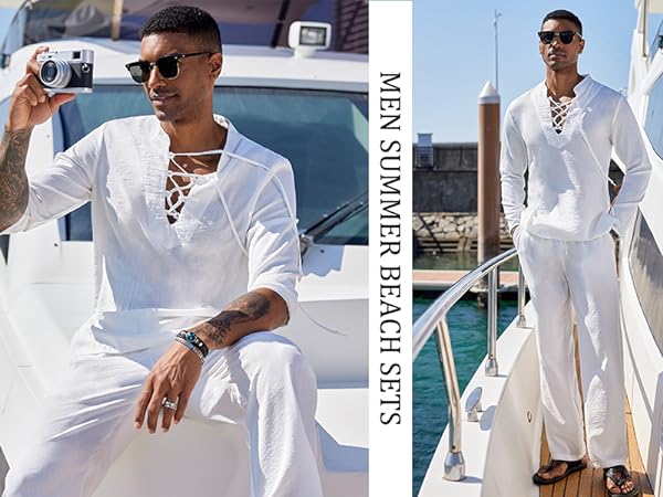 mens all white outfits