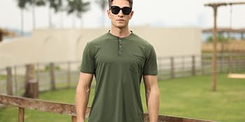 mens henley shirts short sleeve