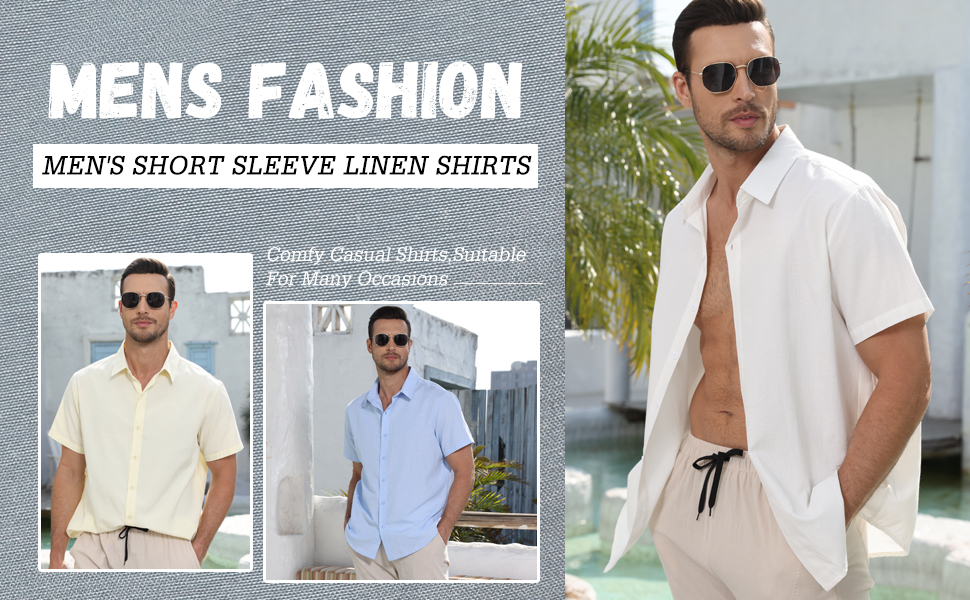 Mens Fashion Linen Shirt