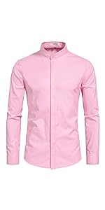 VANCOOG Mens Long Sleeve Dress Shirt