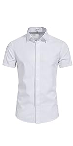 VANCOOG Mens Short Sleeve Shirt