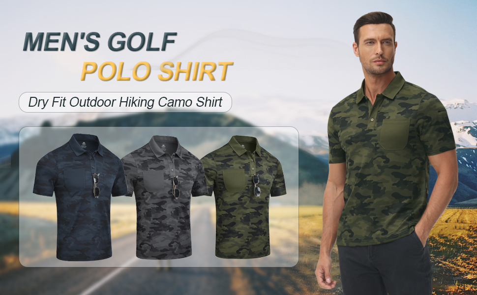 mens polo shirts camo