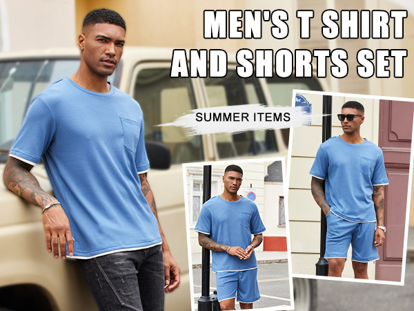 Men''s Waffle Shirt and Shorts Set