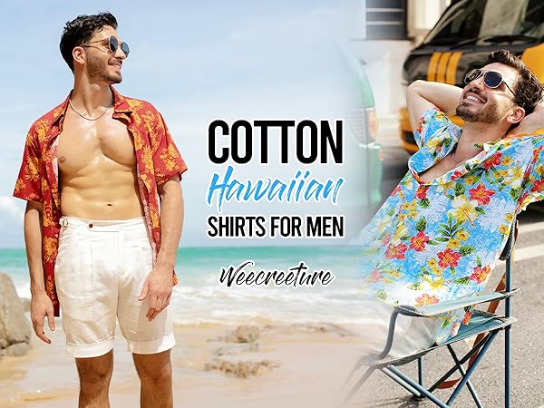 Cotton Hawaiian Shirts for Men