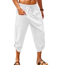  Linen Harem Capri Pants