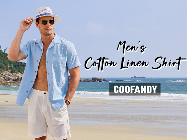 mens beach linen shirt