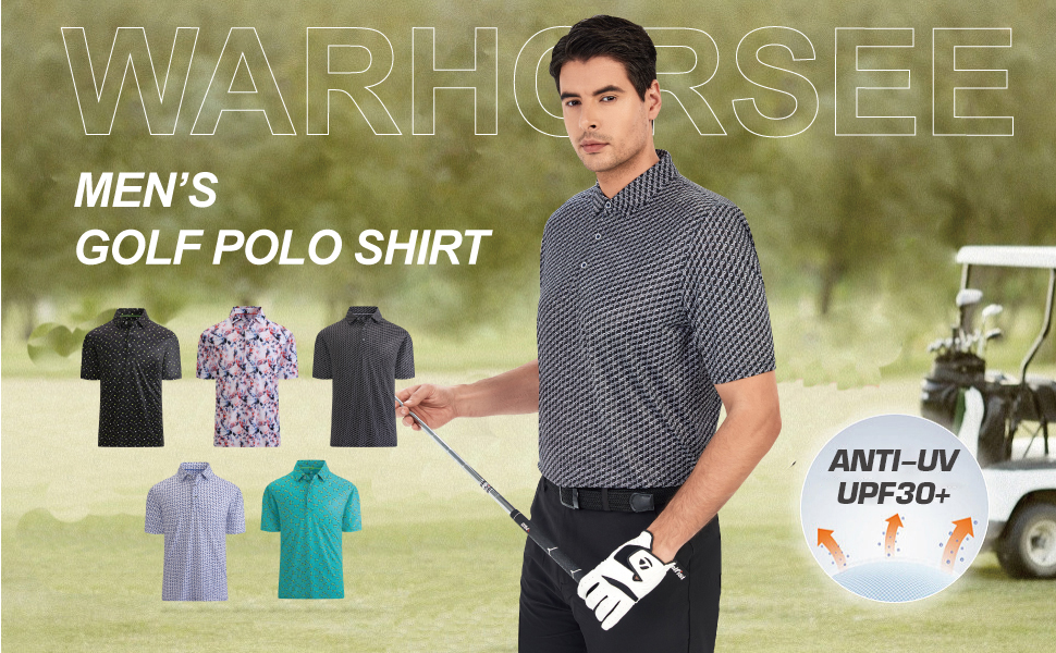 WARHORSEE Mens Golf Polo Shirts