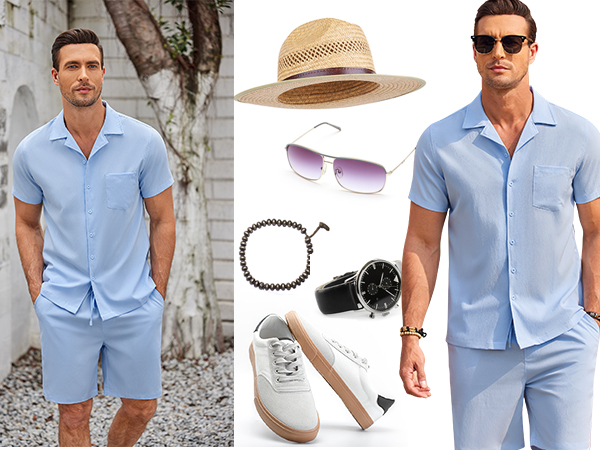 mens 2 piece outfits summer