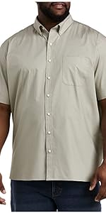 DXL Big and Tall Essentials Poplin Short-Sleeve Sport Shirt