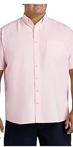 DXL Big and Tall Essentials Oxford Sport Shirt, Pink, 5XL