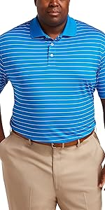 DXL Big and Tall Essentials Striped Golf Polo Shirt