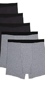 DXL Big and Tall Essentials by DXL 5-pk Assorted Boxer Briefs, Black Grey Multi