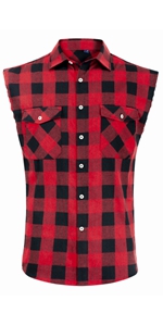 Sleeveless Flannel Shirt