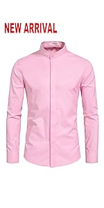 VANCOOG Mens Long Sleeve Dress Shirt