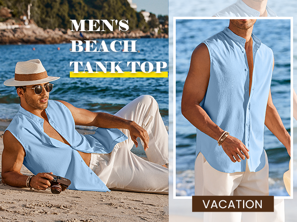 men beach tank