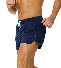 Men 3 inch Sports Shorts with Pocket Navy