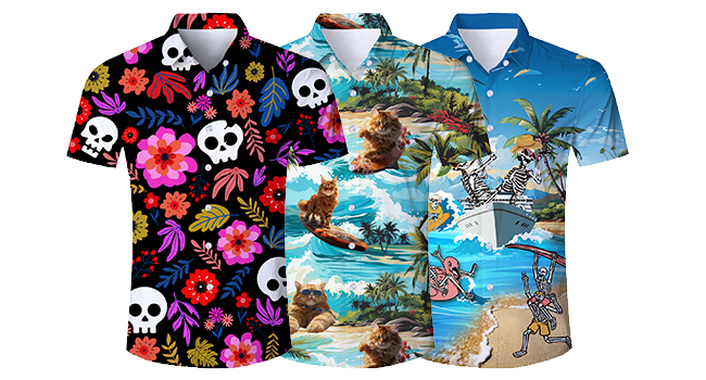 ALISISTER Hawaiian Shirt for Men Funny Novelty Button Down Short Sleeve Shirts Summer Holiday Tops