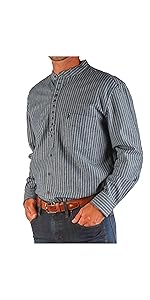 mens-collarless-contrast-fabric-blue-stripe-shirt-1-2 ratio