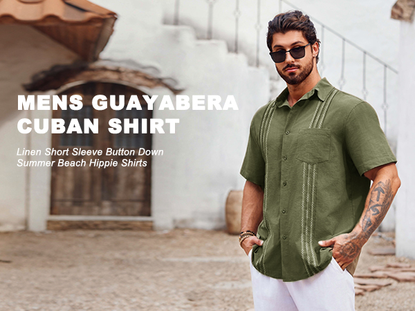 guayabera short sleeve shirts for men