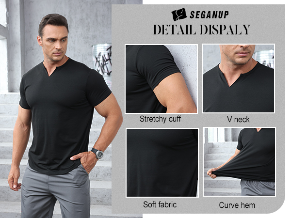 v neck t shirts men