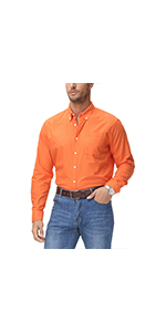 orange button down shirt men