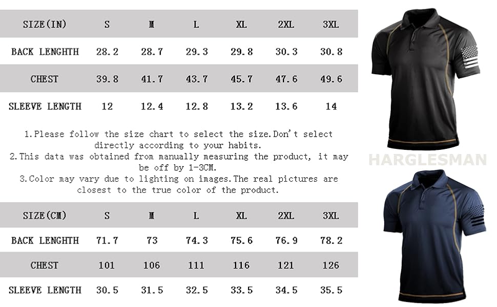 tactical polo size chart