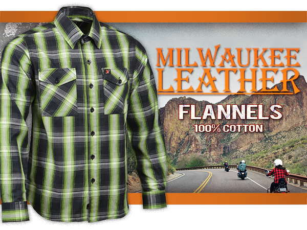 milwaukee leather mens plaid flannel shirts for bikers casual wear flannel button down or button up