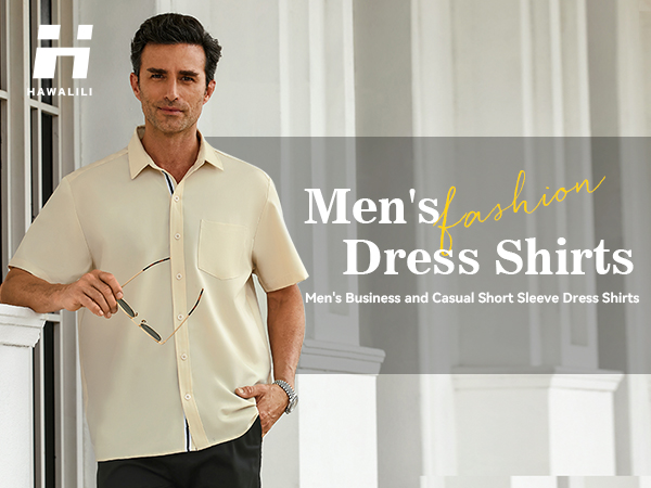 Men''s  Dress Shirts Men''s Business and Casual Short Sleeve Dress Shirts