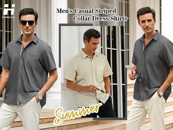 Men''s Business and Casual Short Sleeve Dress Shirts